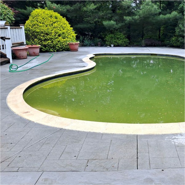 pool after power washing